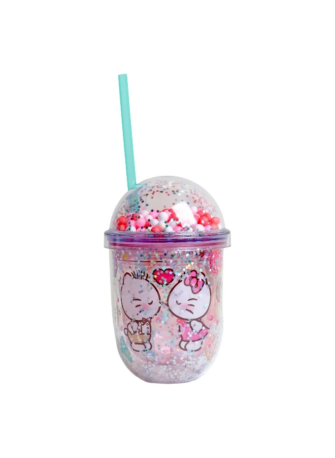 سانريو كوب هالو كيتي من سانريو مع قشة -  مل